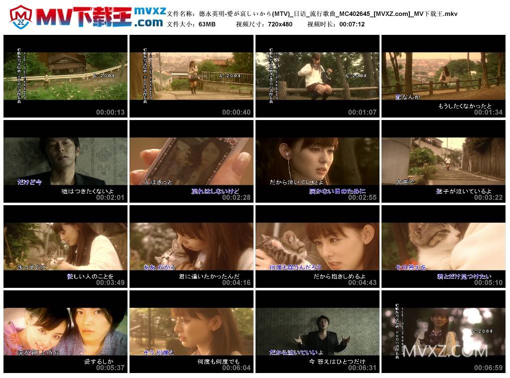 德永英明-愛が哀しいから(MTV)_日语_流行歌曲_MC402645